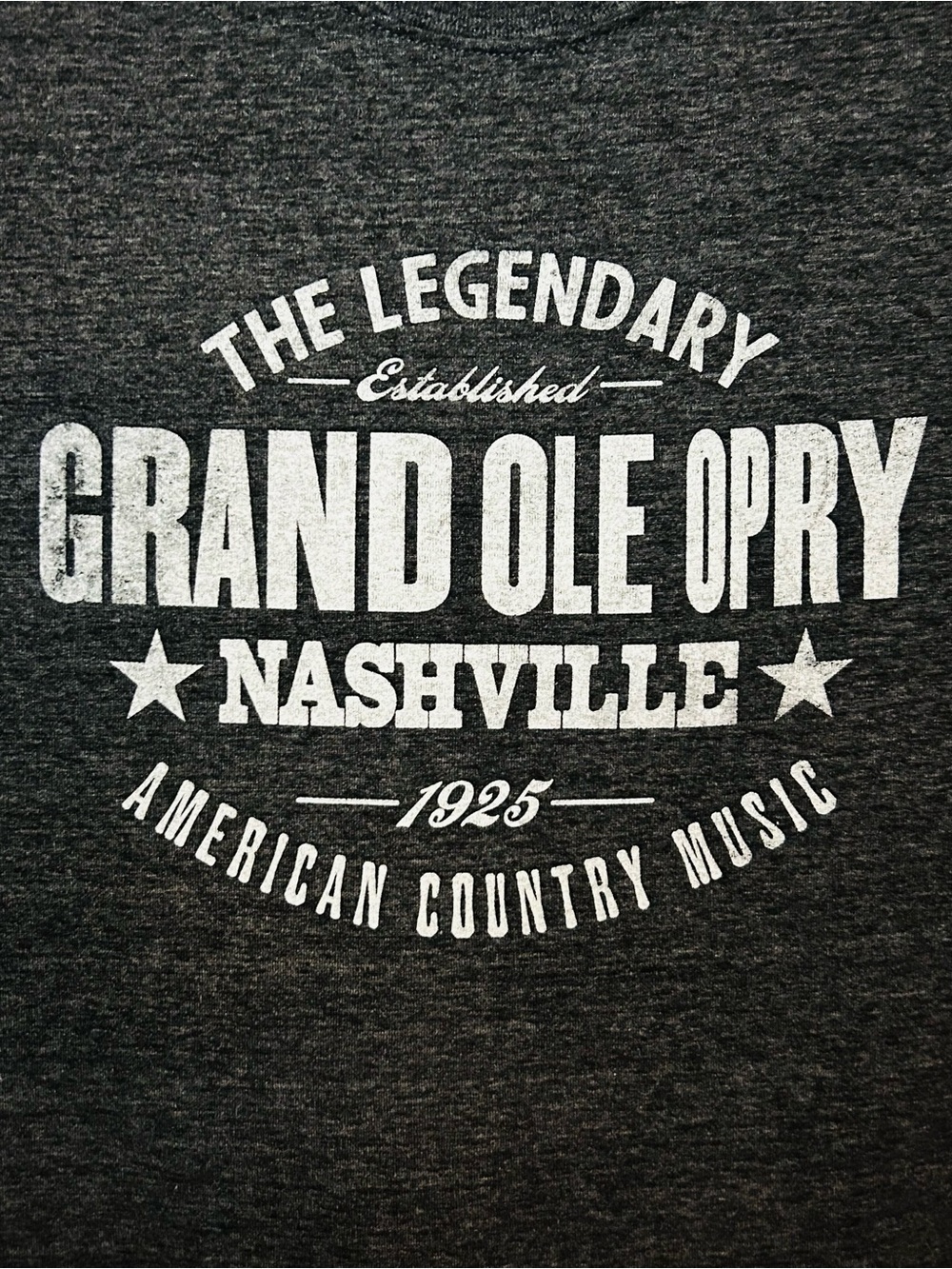 Grand Ole Opry Nashville Graphic Tee - Charcoal with White Print